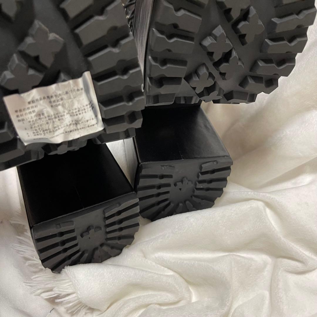 限定品 YOSUKE ヨースケ 厚底 地雷 レースアップ ロングブーツ ベルト