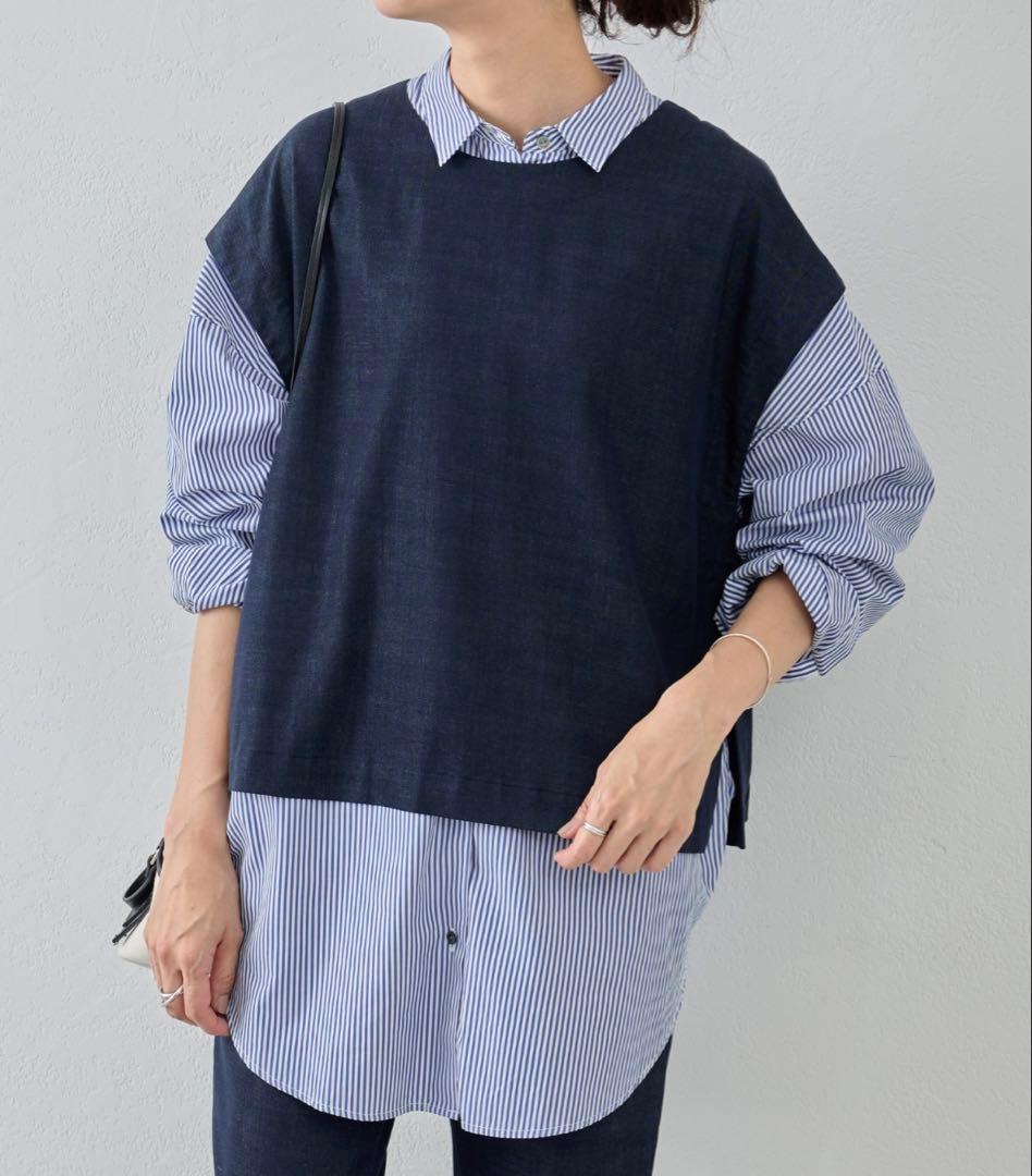 【極美品】BEARDSLEY ショートベスト　ジレ インディゴ　デニム素材