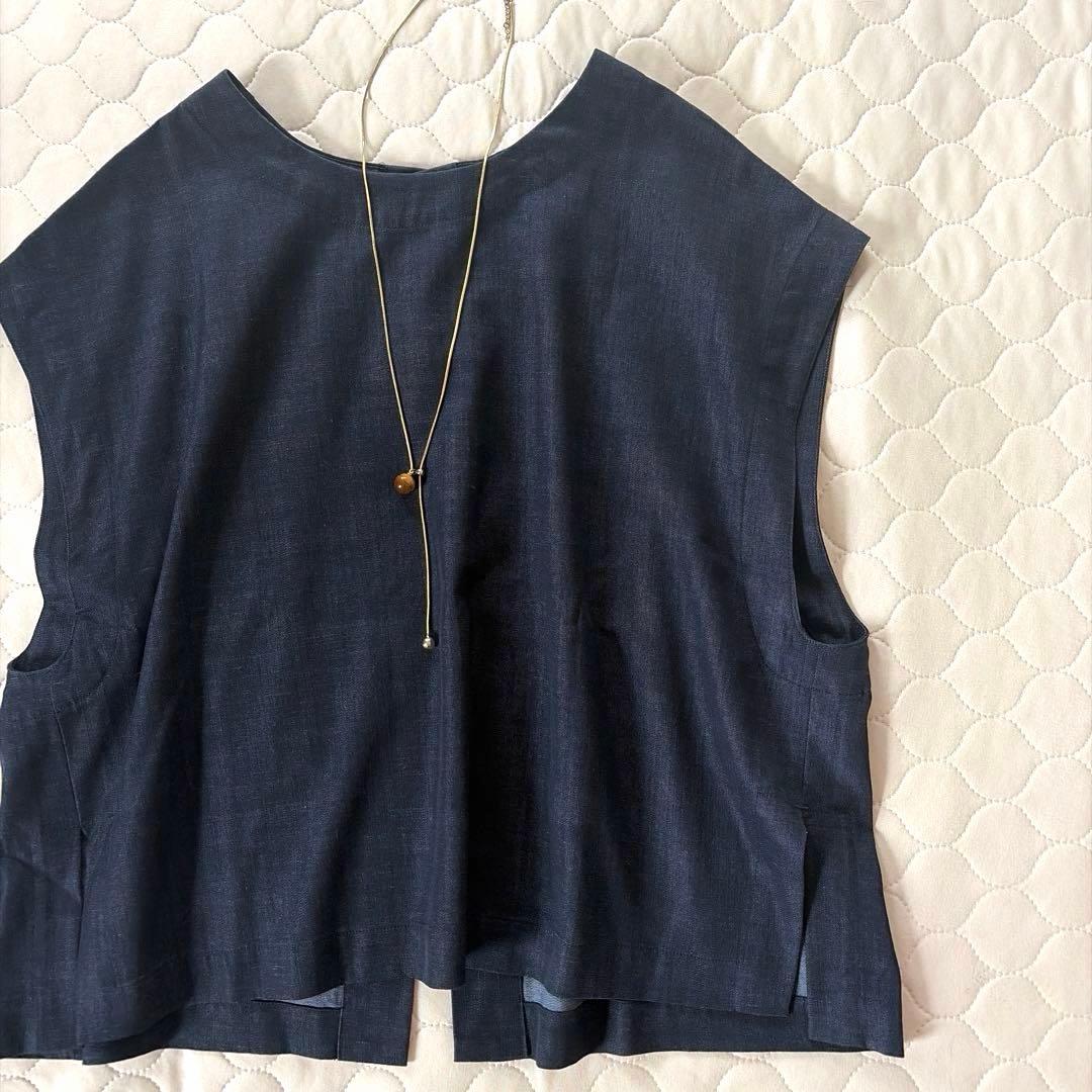 【極美品】BEARDSLEY ショートベスト　ジレ インディゴ　デニム素材
