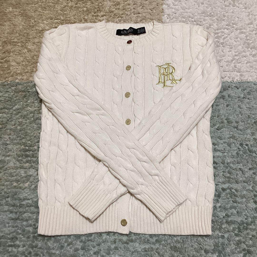 LAUREN RALPH LAUREN ケーブルニット コットンカーディガン