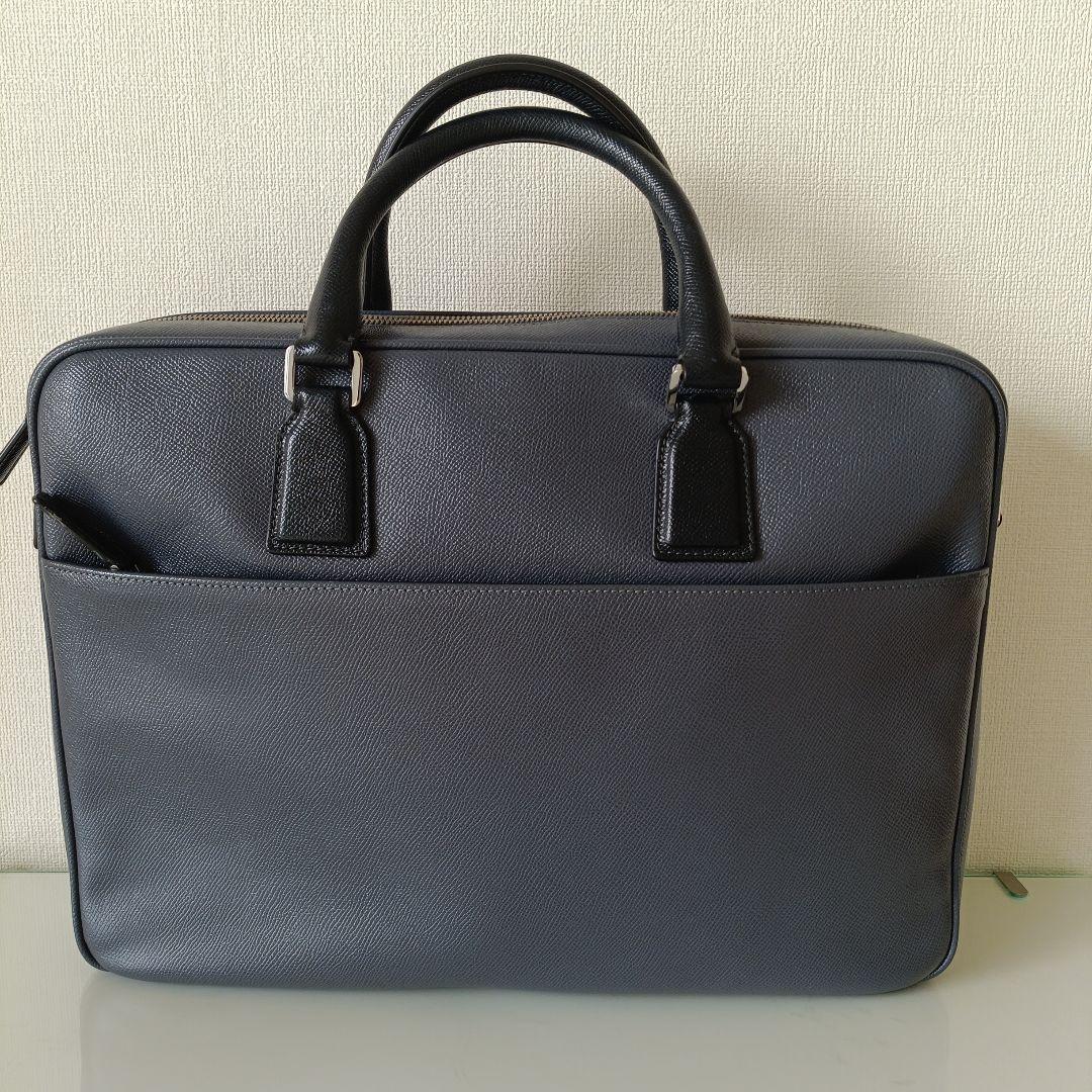 美品 ゼニア ビジネスバッグ グレー