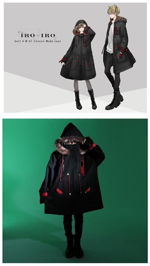 Favorite フェイバリット モッズコート 赤黒 フリーサイズ