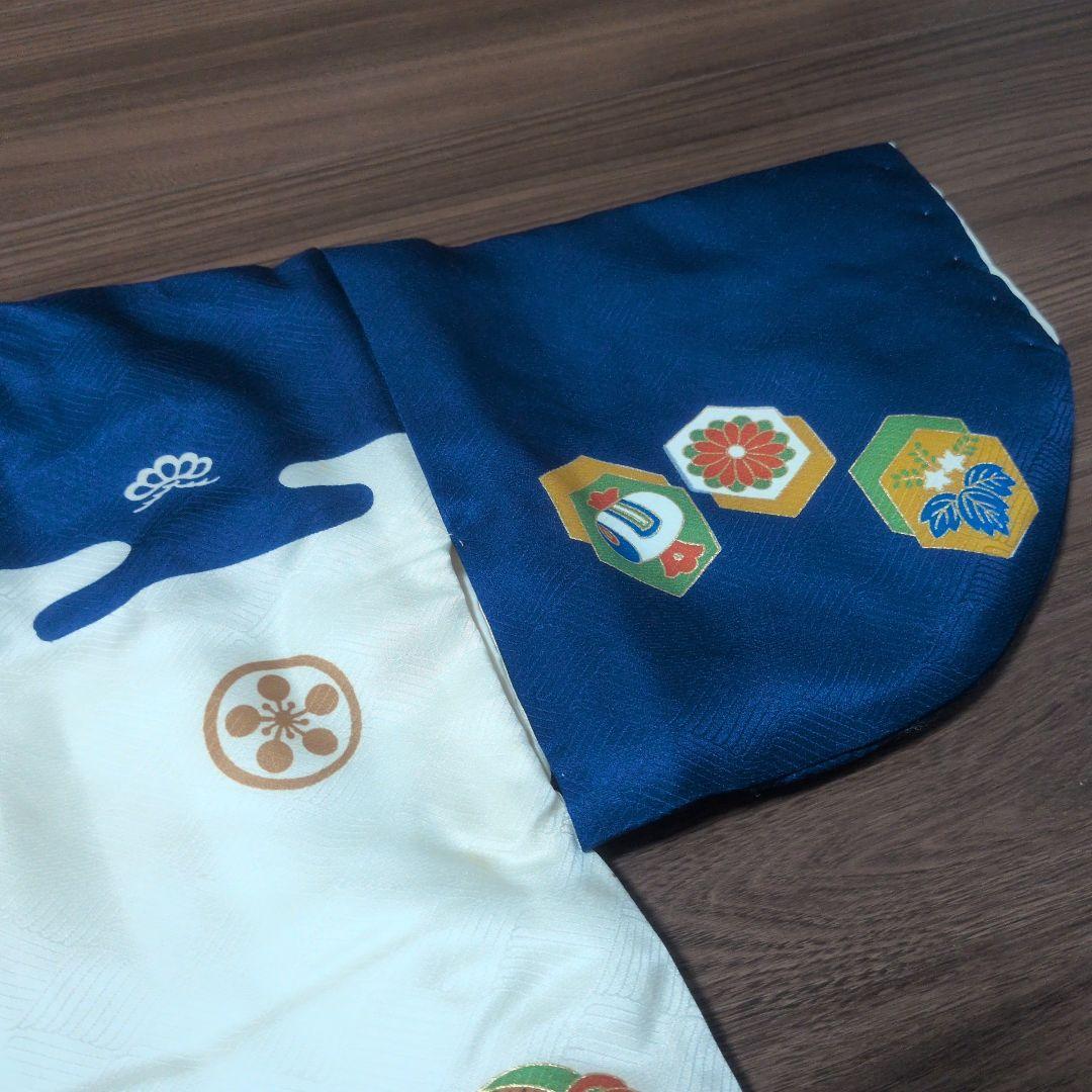 【美品 当日発送】753 5歳 3歳 被布 男の子 着物 ブルー 七五三