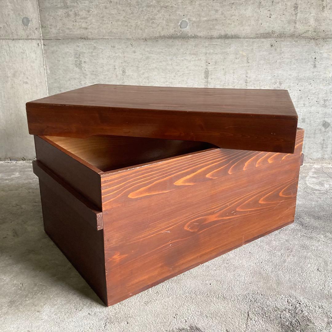 古い木箱 木製 ケース ボックス 飾り台 置物台 展示台 大型 収納 昭和レトロ