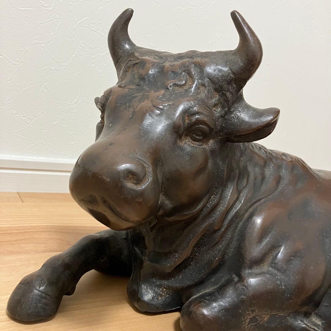 鉄製 牛置物 約12.1kg 約50cm 大型 縁起物 丑年 商売繁盛
