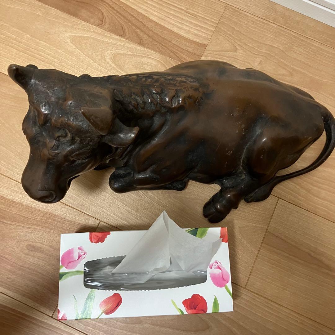 鉄製 牛置物 約12.1kg 約50cm 大型 縁起物 丑年 商売繁盛