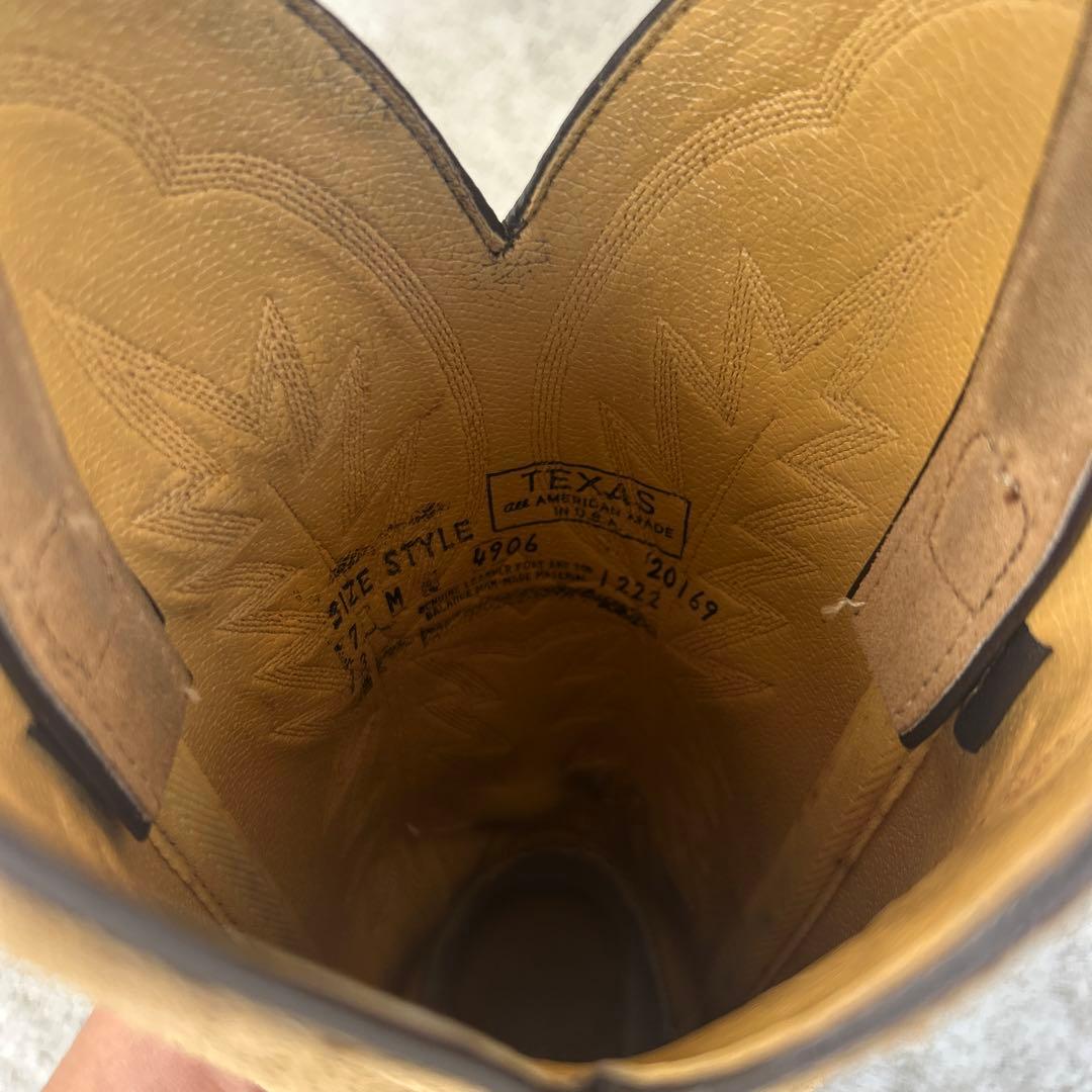 USA製 TEXAS ベージュ スウェード ウエスタンブーツ