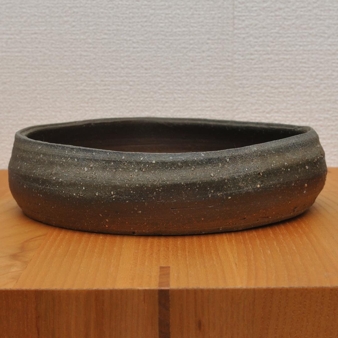 屋代剛右 伊部 四方鉢 焼締