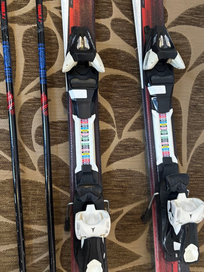 ジュニアスキー120cm/ストック96cm(ワックス済み）