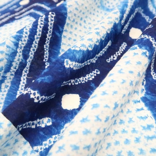 m1906＊美品 有松鳴海絞り 夏着物 綿 手縫い仕立て 高級浴衣