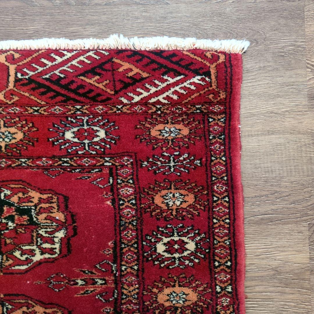 ヴィンテージラグ　パキスタン　トライバルラグ　手織り絨毯　ウール　コットン