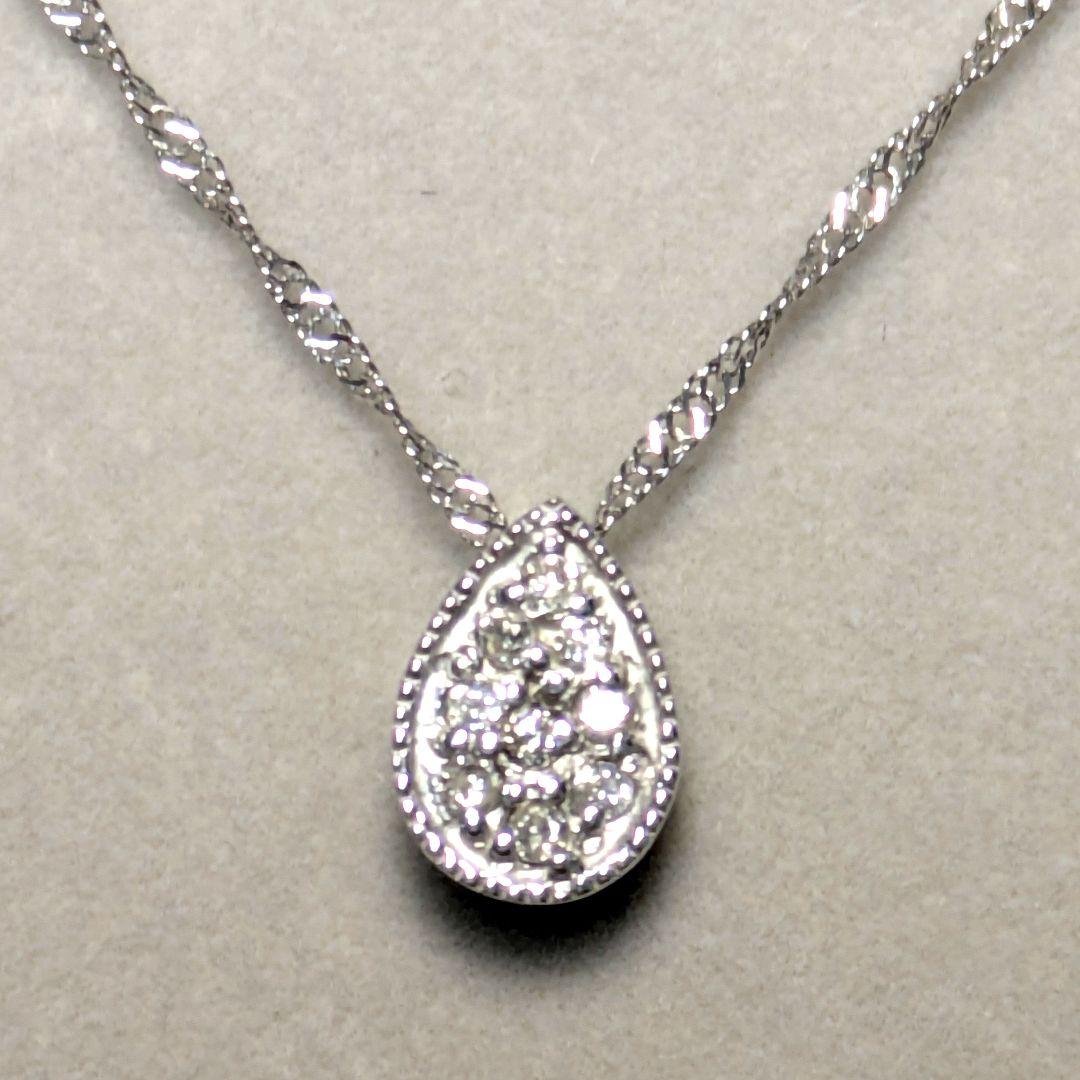 る*い様 K10 WG 0.04ct ダイヤモンド ネックレス