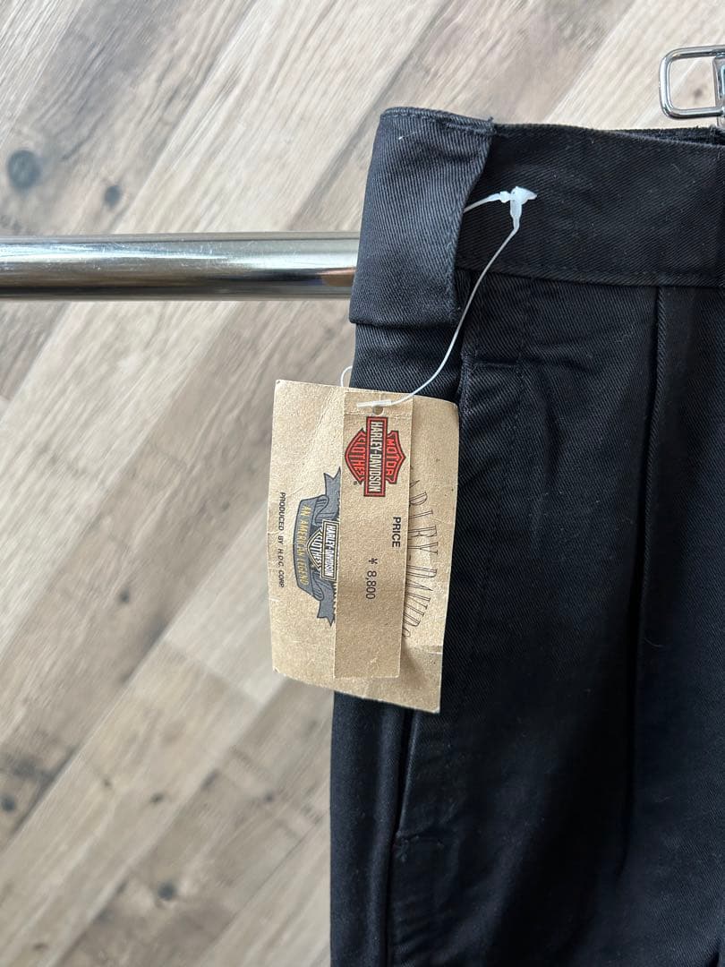 ハーレーダビッドソン 90s 未使用 デッドストック 2タック ワイドパンツ