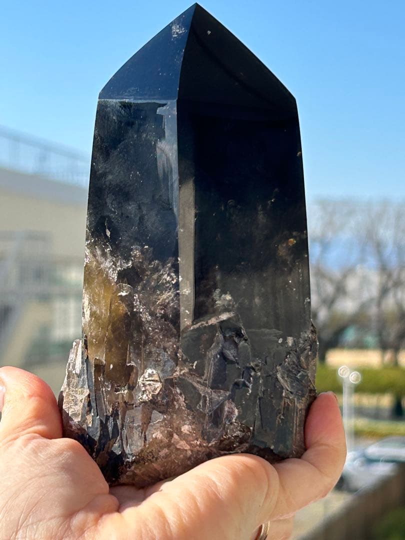 ⭐️モリオンポイント♡BIGサイズ　木の専用台座セット　魔除け　邪鬼　浄化　⭐️