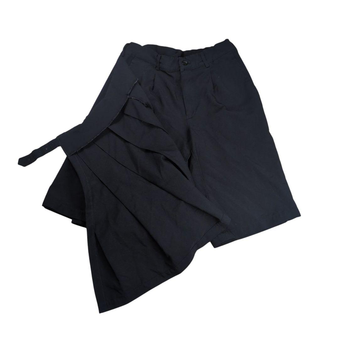 【希少】ブラックコムデギャルソン プリーツ エステルラップショートパンツ