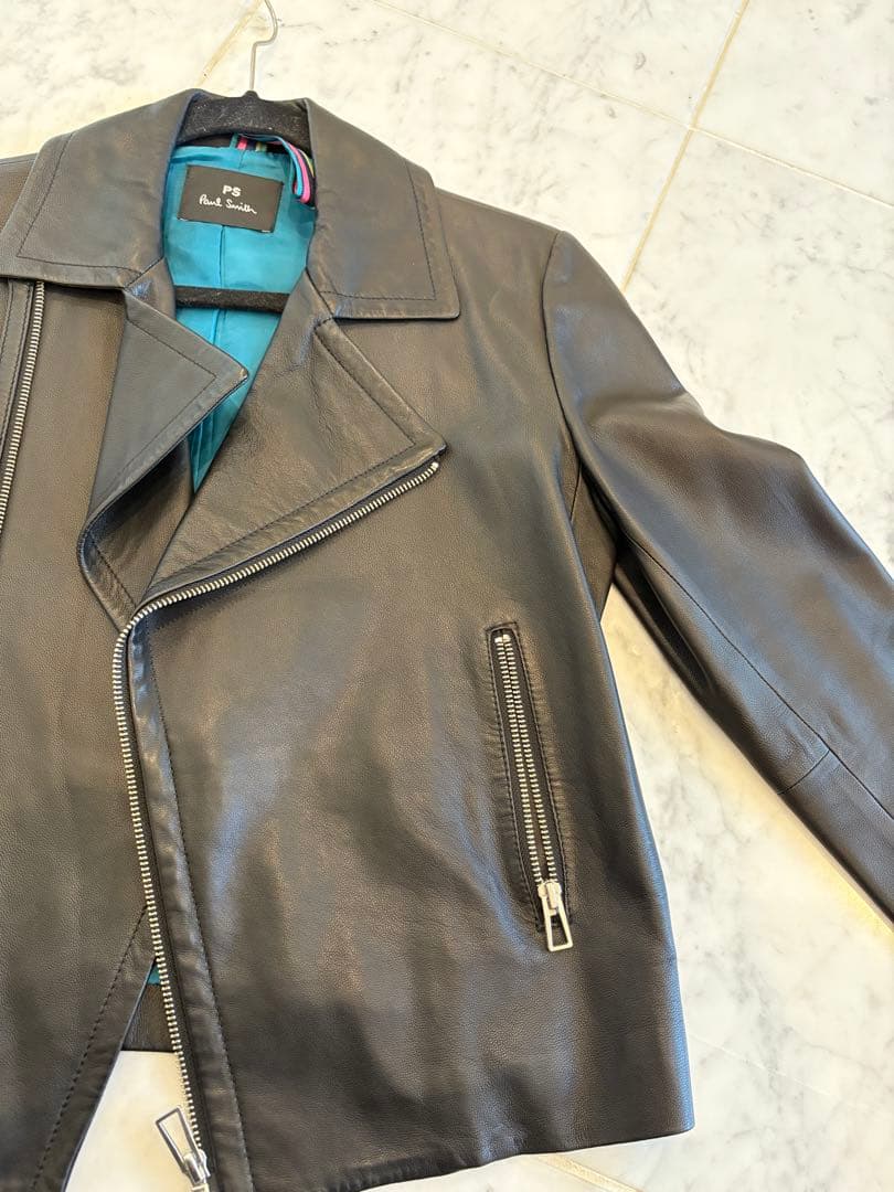 ◼︎ PaulSmith ポールスミス　ラムレザーライダースジャケット　Mサイズ