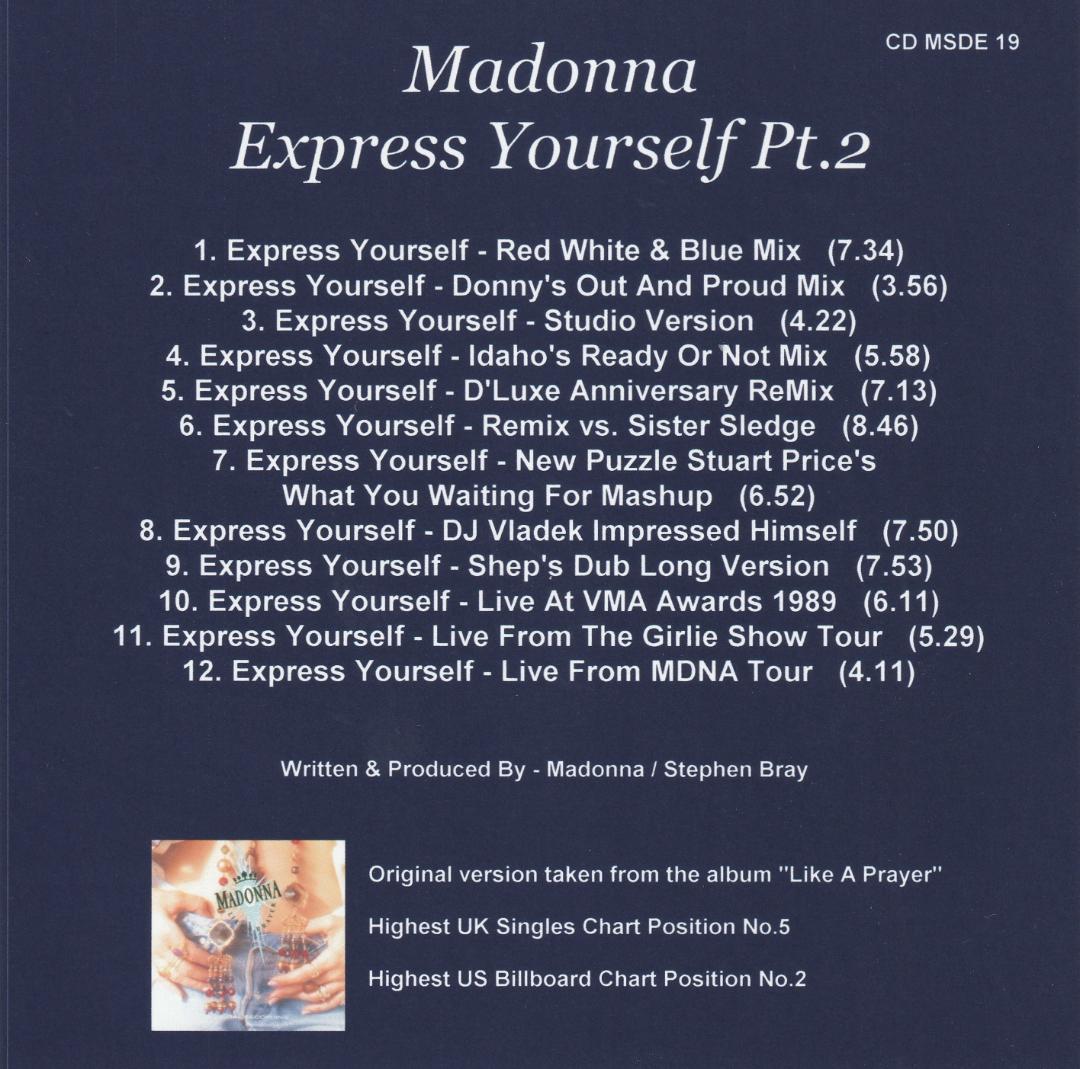 Madonna　Express Yourself リミックス Pt.2 　CD