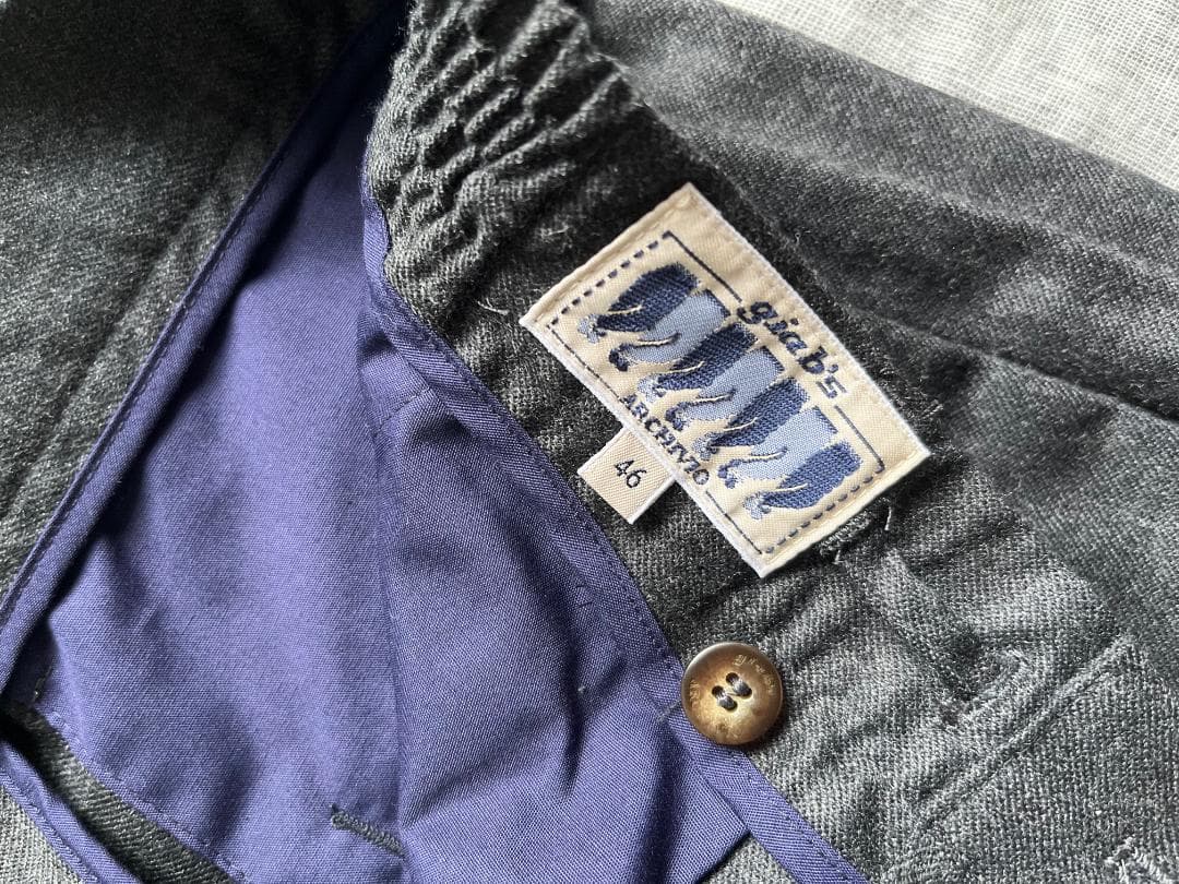 giabsarchivio MASACCIO 永久クリース ウールパンツ