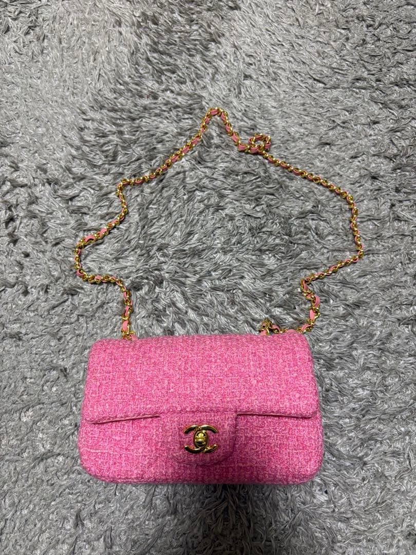 ⑩シャネル　ピンク　ツイード　チェーンバッグ　ノベルティ