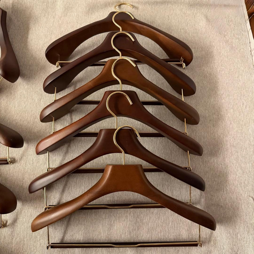 長塩産業　ながしお HNO木製ハンガー　幅40cm スライドバー付　12本セット