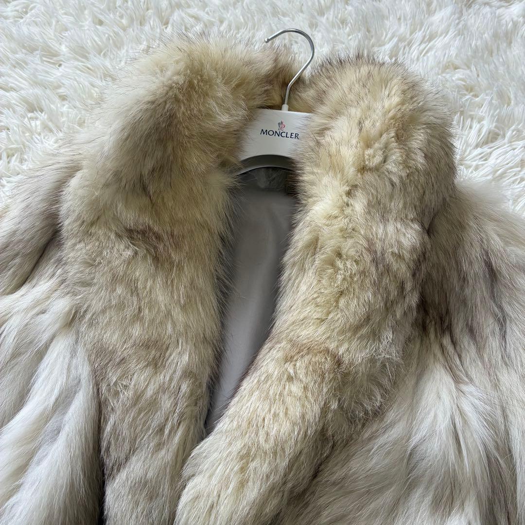 襟ボリューム◎ パリオン　毛皮　Lサイズ相当　リアルファー　ジャケット　大きめ