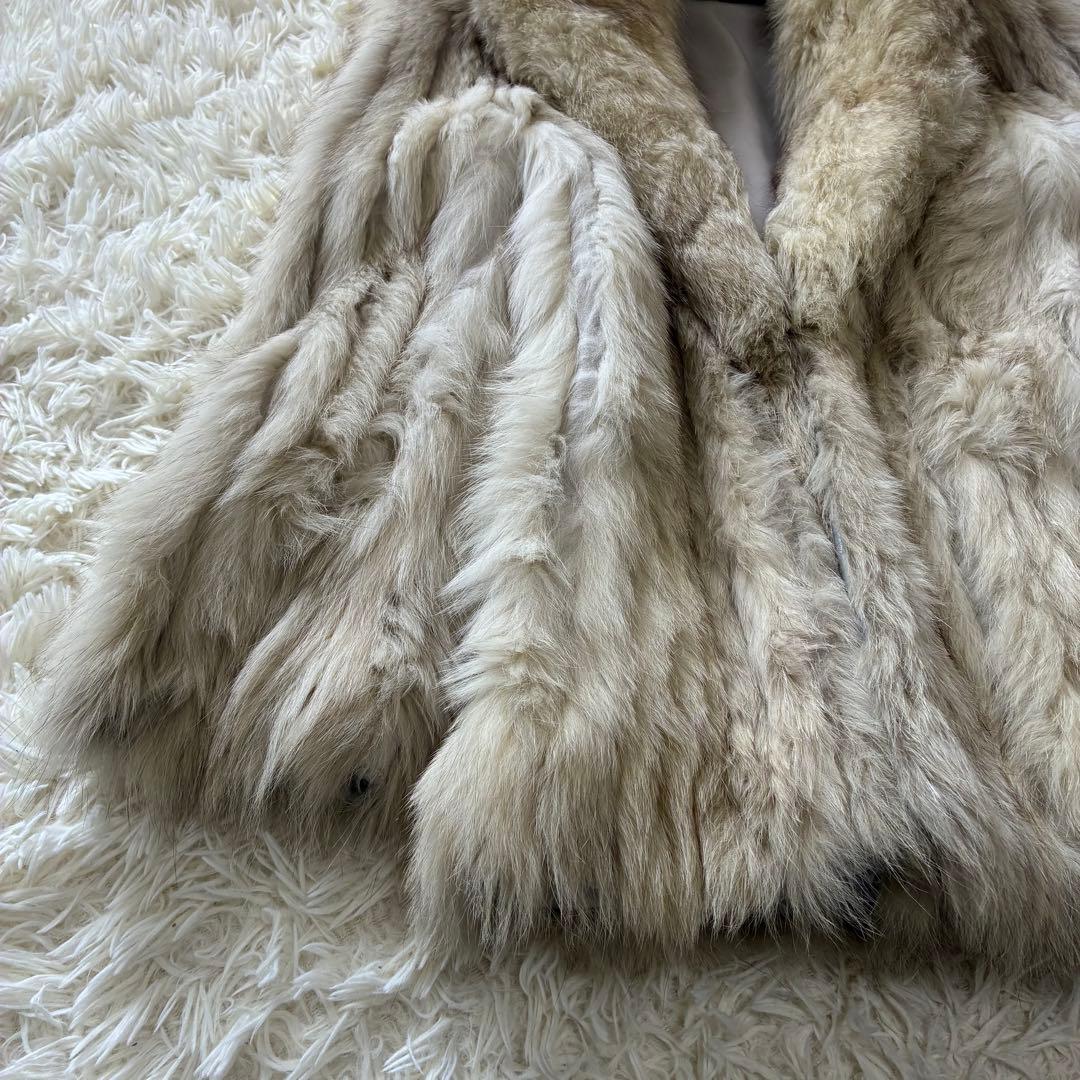 襟ボリューム◎ パリオン　毛皮　Lサイズ相当　リアルファー　ジャケット　大きめ