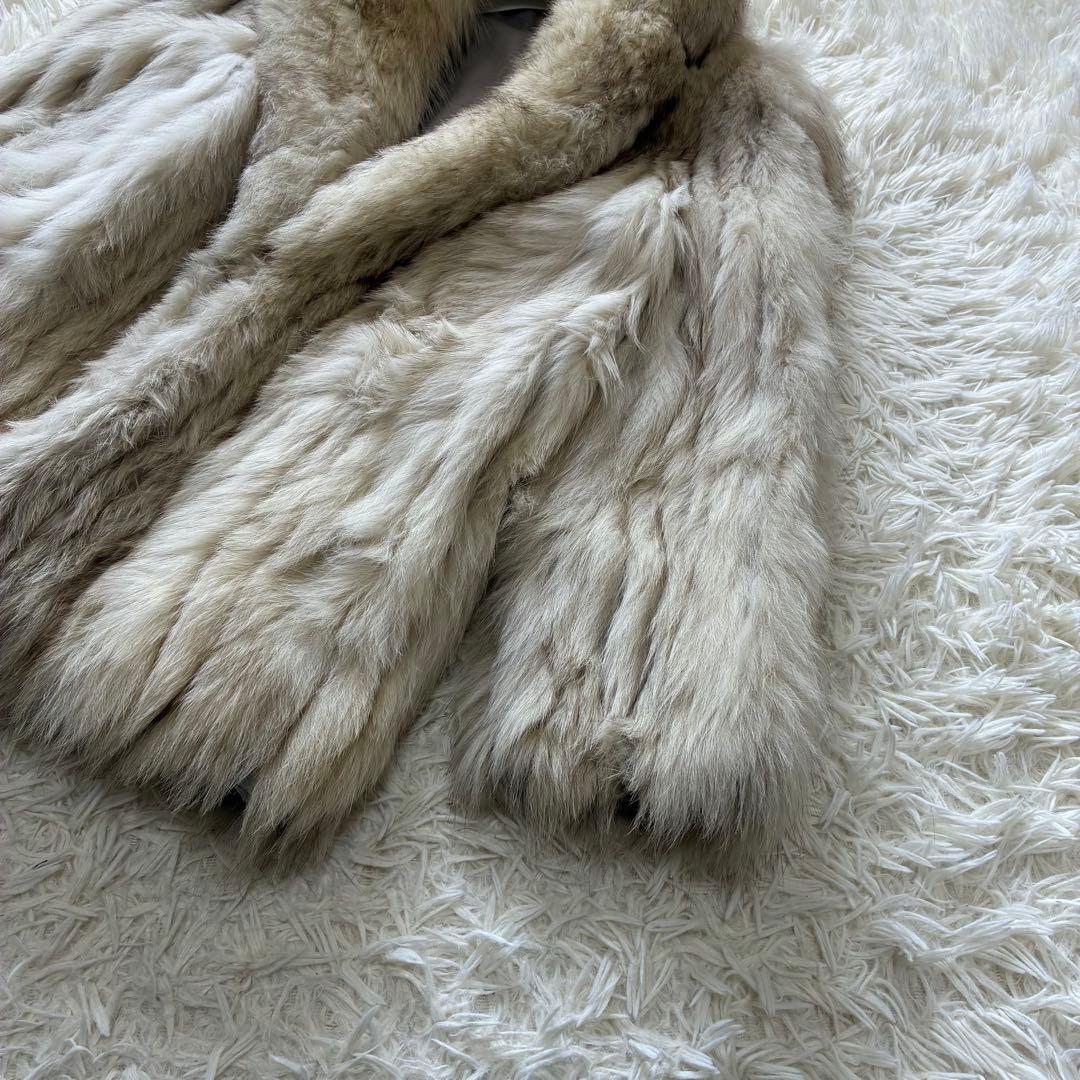 襟ボリューム◎ パリオン　毛皮　Lサイズ相当　リアルファー　ジャケット　大きめ