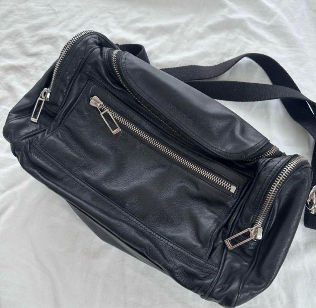 【23日まで値下げ中】dior homme レザー ショルダー ドラムバッグ
