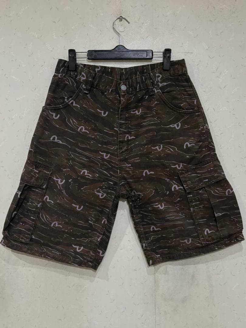 エヴィス エビス リング刺繍カモメ カモフラージュ ハーフ ショートカーゴパンツ