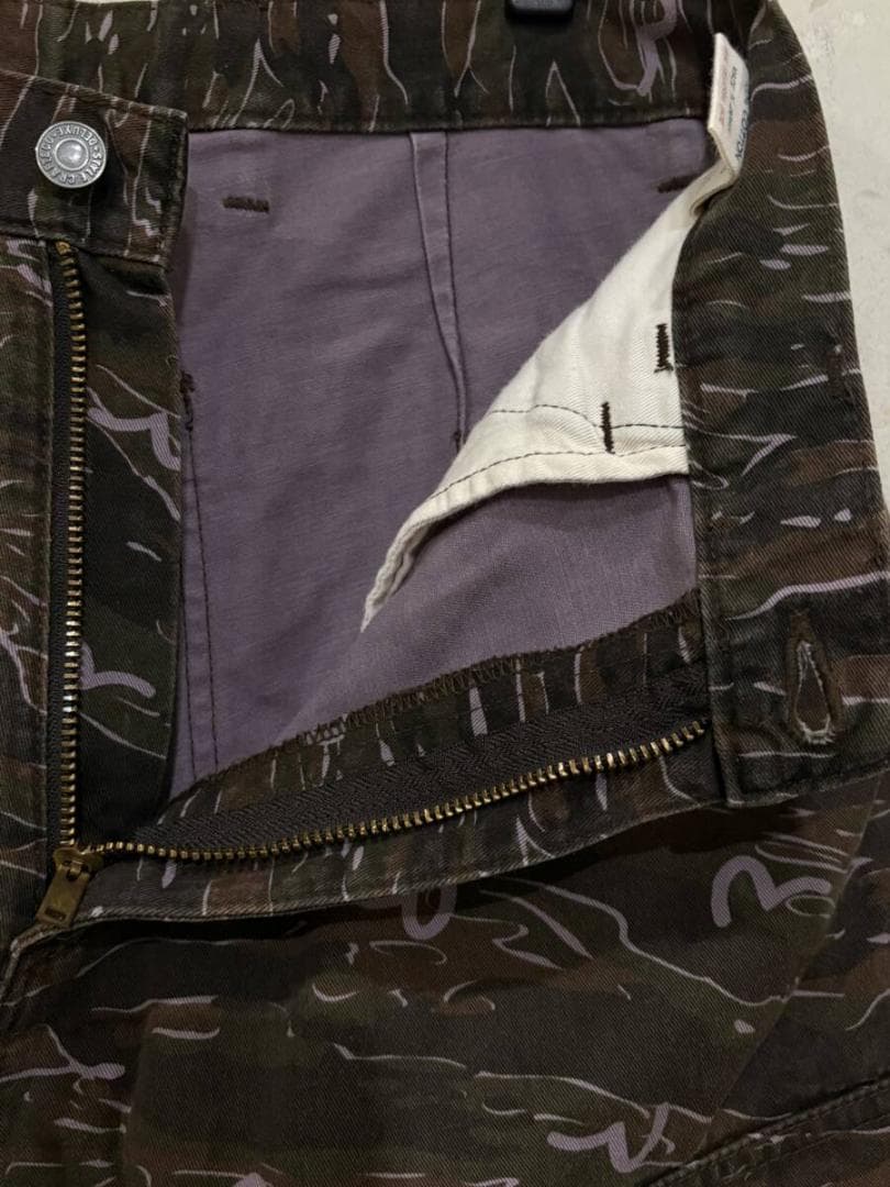エヴィス エビス リング刺繍カモメ カモフラージュ ハーフ ショートカーゴパンツ