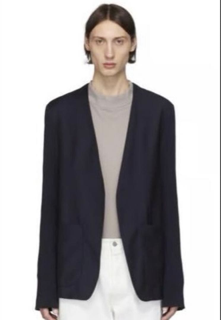 マルジェラ　ノーカラージャケット ネイビー　希少54