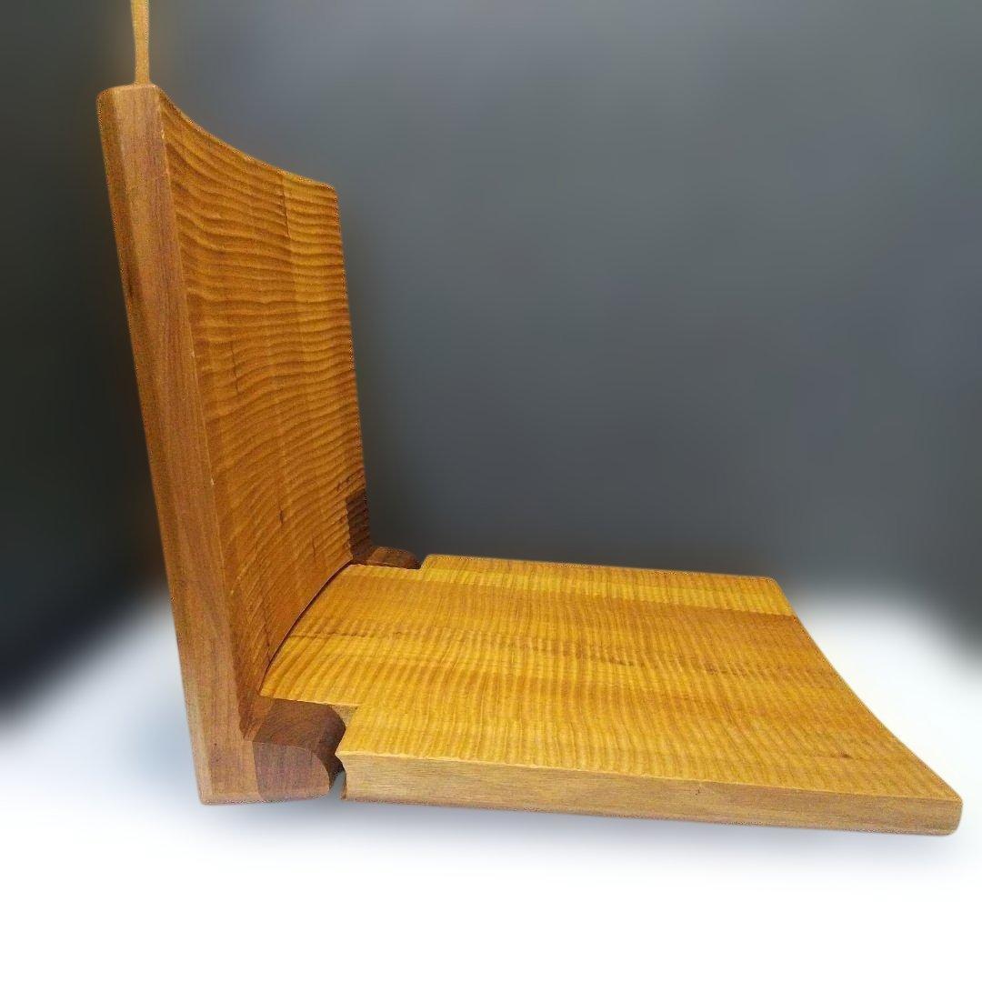 木製 折り畳み座椅子 民芸 家具 和モダン スタイリッシュ モダン 手彫り工芸