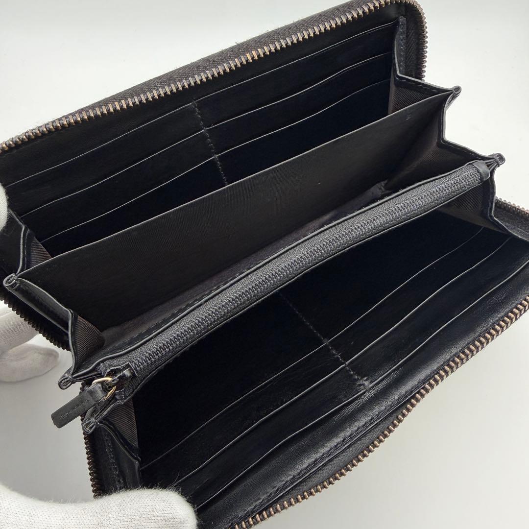 GUCCI グッチ GGマーモント 長財布 ブラック ラウンドファスナー 美品
