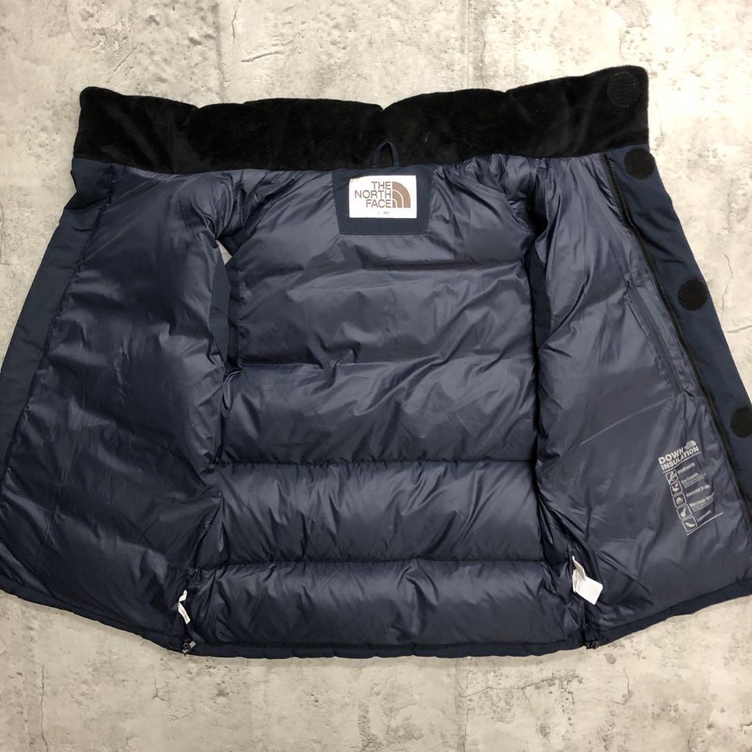 美品　ザノースフェイス　ダウンベスト　キルティング　ダウン　ネイビー　メンズL
