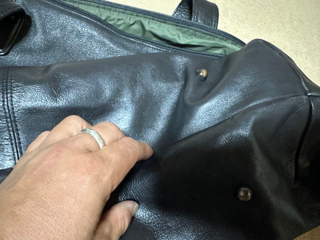 PORTER ブラックレザー ボストンバッグ