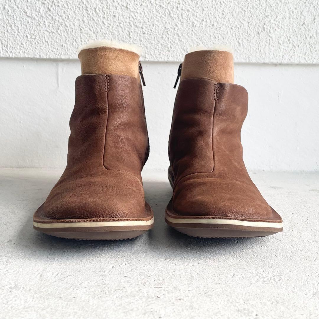CAMPER レザー ムートン ショートブーツ 36ブラウン ヌバック