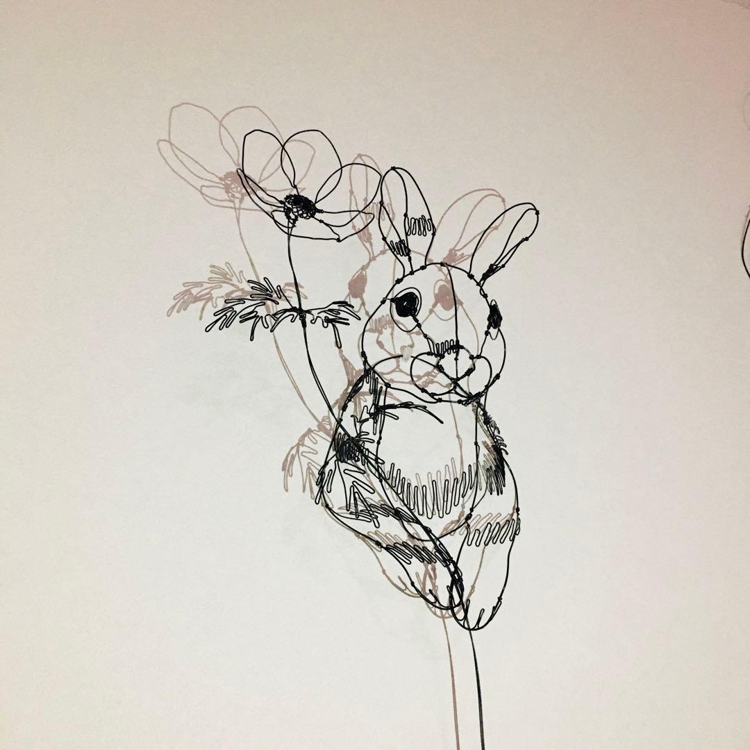 ワイヤーアート　ワイヤークラフト うさぎ
