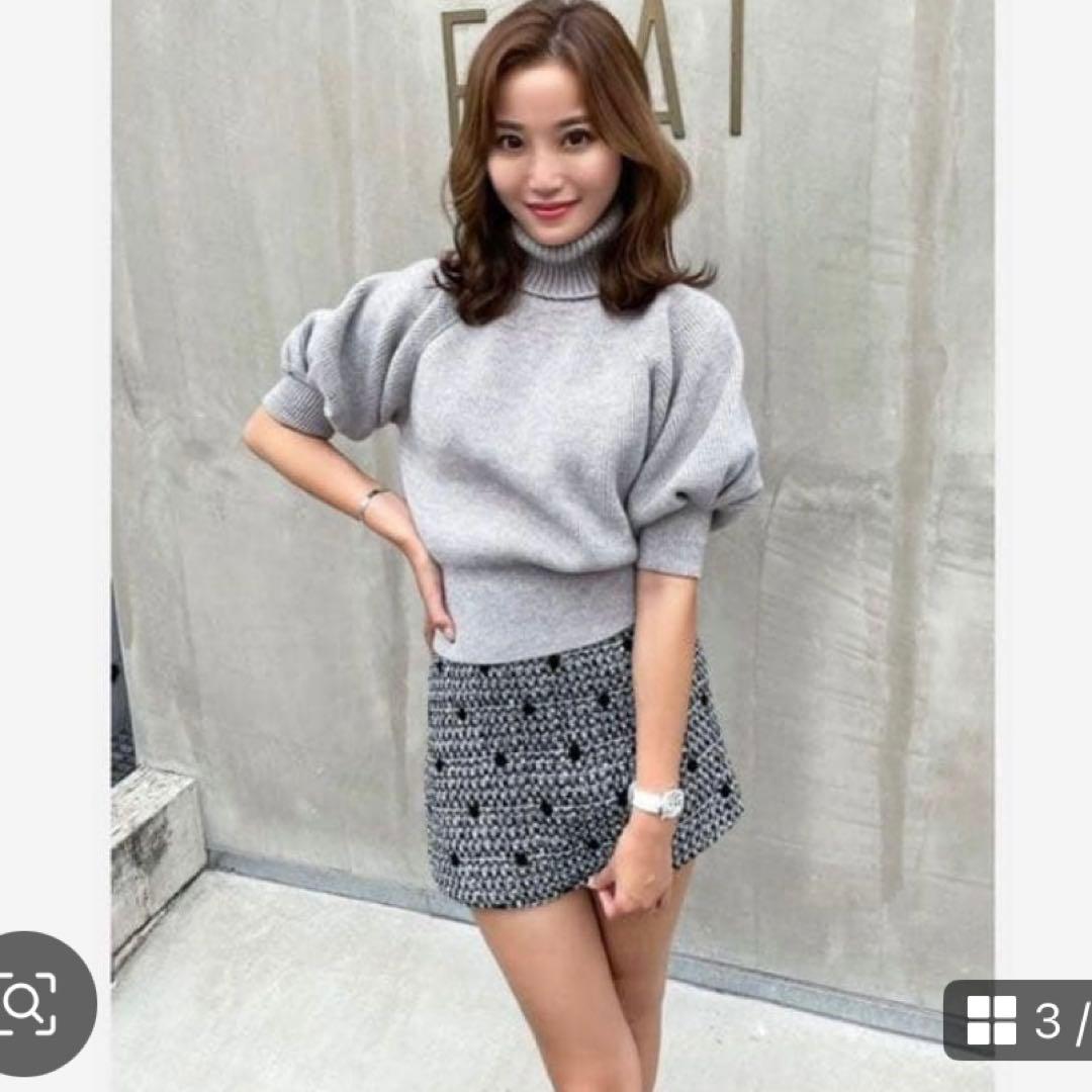 おはなSheller シェリエ未使用に近い極美品ドットツイードキュロット