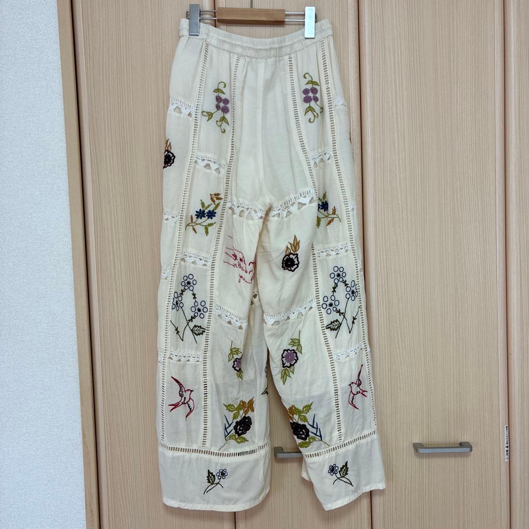 TODAYFUL　EmbroideryPatchworkTrousers 38