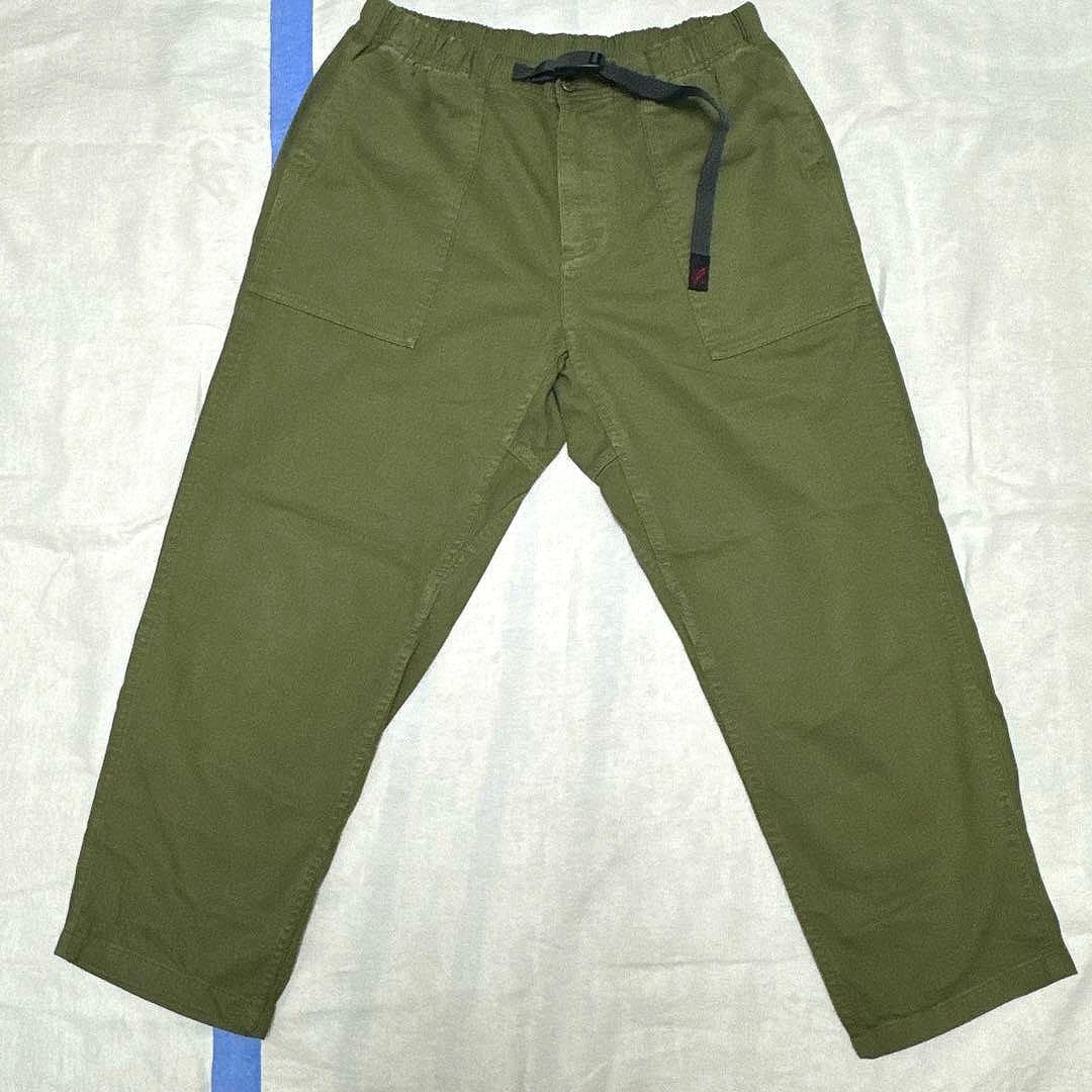 美品❗️グラミチ‼️ギャバジンブラック&ミリタリーワイドパンツ サイズL 2本セット