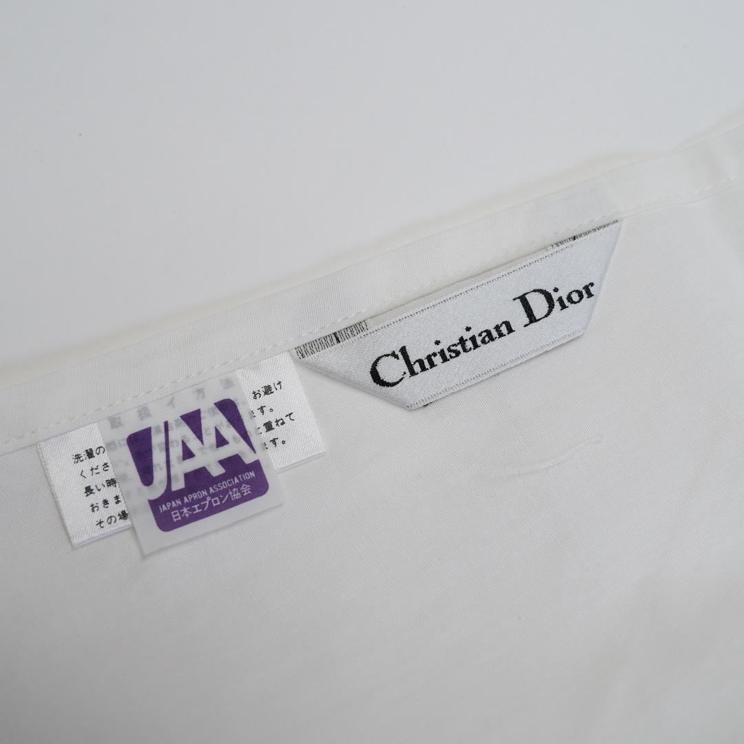 Christian Diorデイジー刺繍エプロンタグ付き新品ホワイトA-8.58