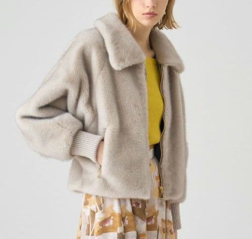 アナイ　ANAYI フェイクミンク　ファー　ブルゾン 36サイズ