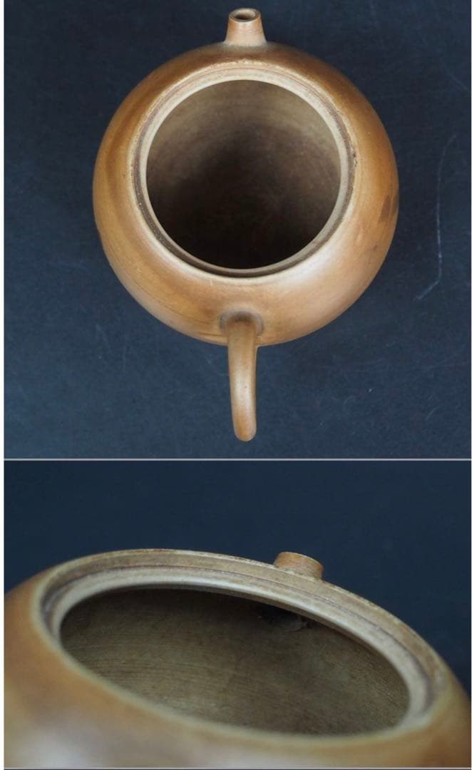 送料無料　18世紀初頭　江戸期白備前焼急須一対　箱付 ★博物館級★ 煎茶道具