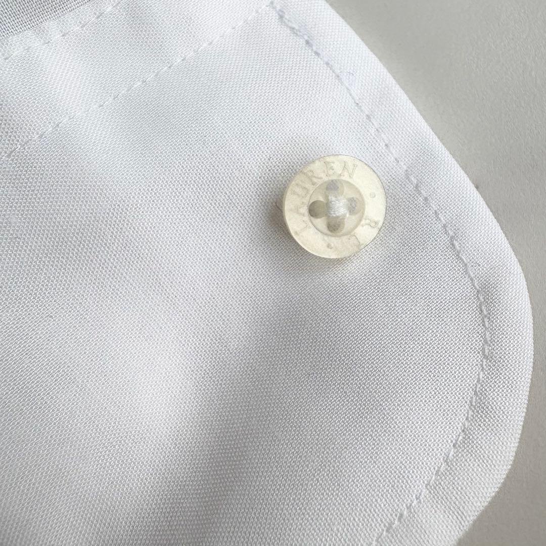 【ローレンラルフローレン】長袖シャツ　コットン　刺繍　大きいサイズ　白　XL