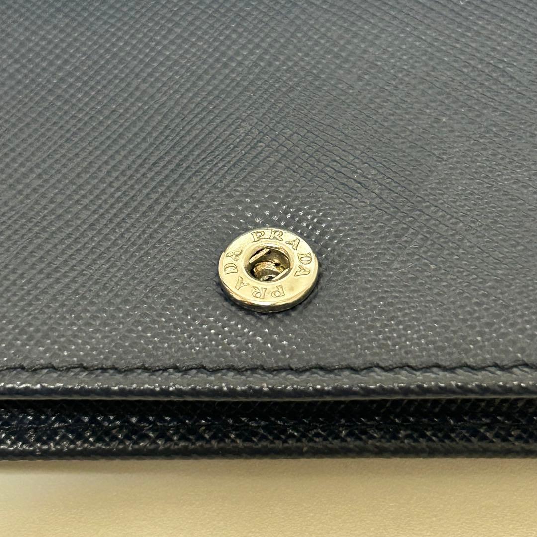 PRADA 名刺入れ ネイビー サフィアーノ 2MC122