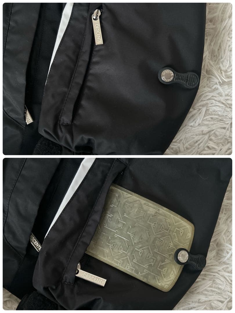 美品　デサント DESCENTE スキーウェア 上下セット　ダウン　黒　L