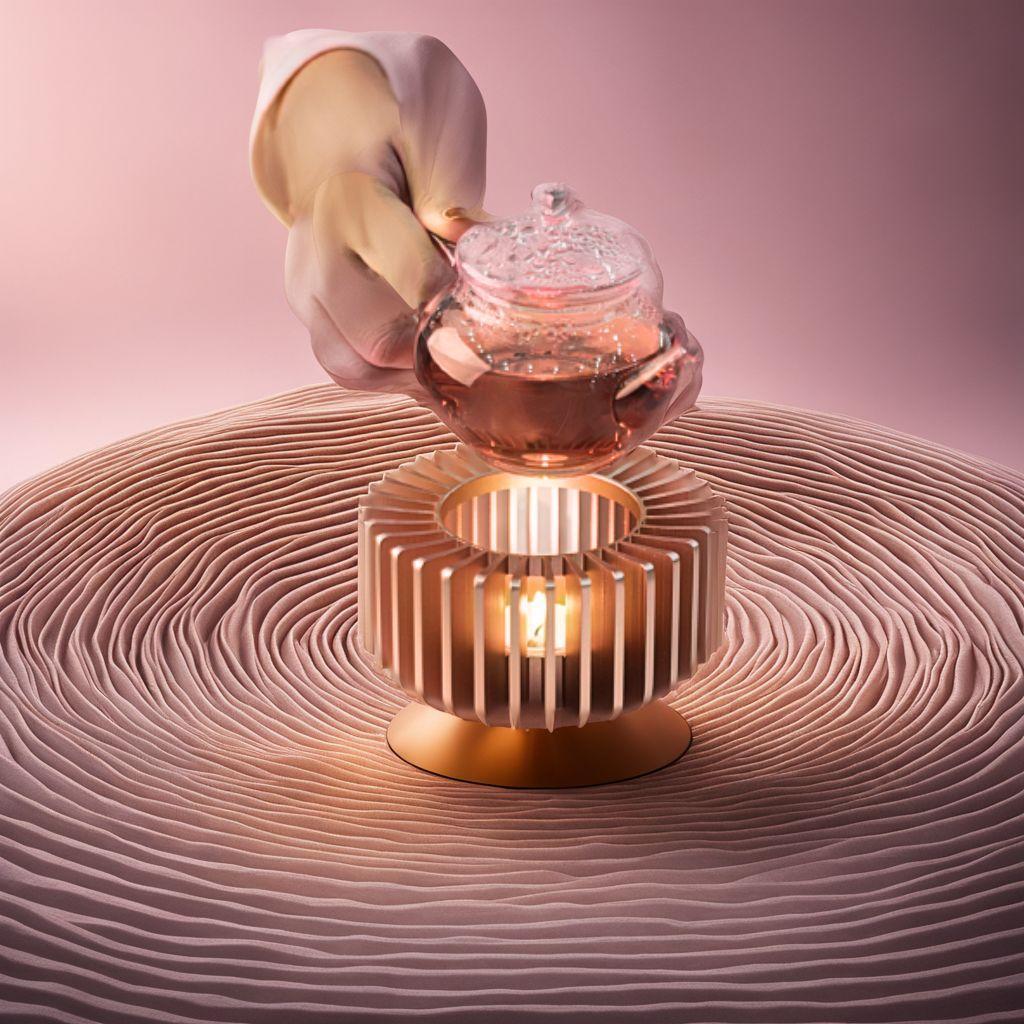 多機能美しいティーウォーマー 癒しの光 キャンドル式