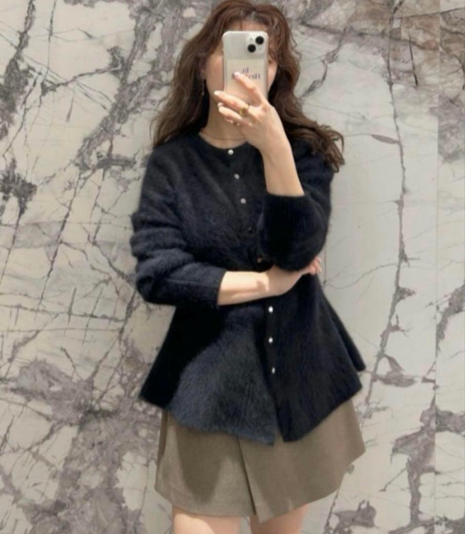 FRAY I.D FOXカシミアペプラムカーディガン モカ