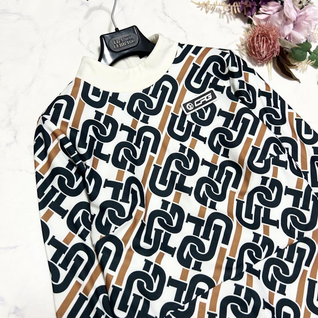 CPG GOLF チェーンロゴグラフィカルワンピース ゴルフ ホワイト×ブラック