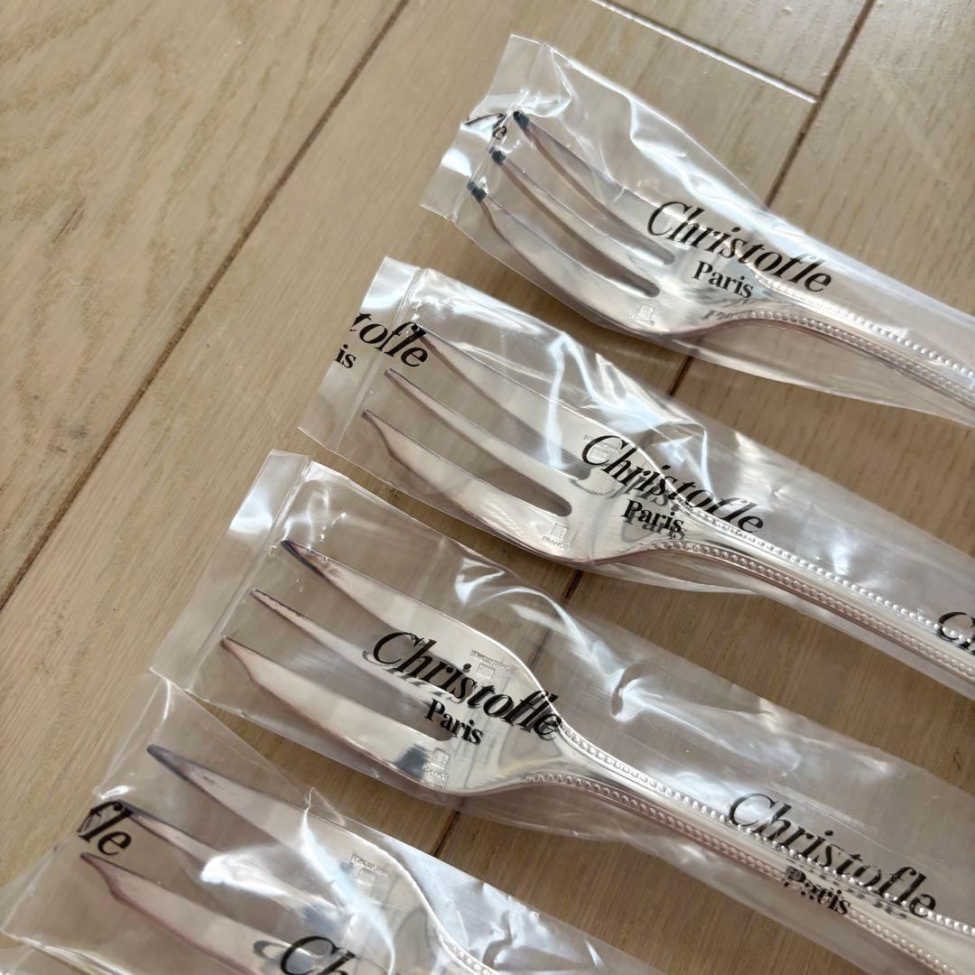 【新品未使用 Christofle】フォーク パール 6点セット